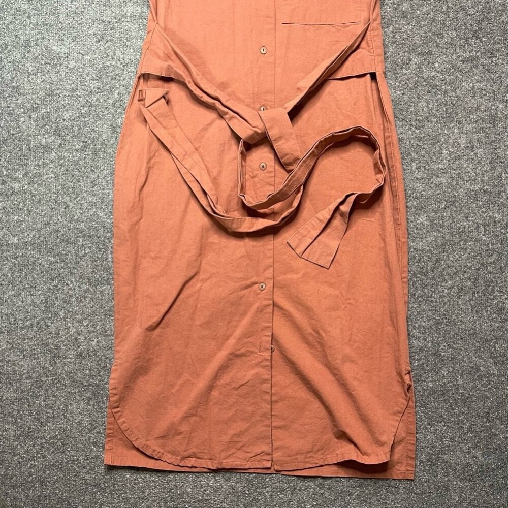 Shades Of Grey By Micah Cohen Womens Shirt Dress Pink Belted Midi Utility XS - Picture 5 of 9